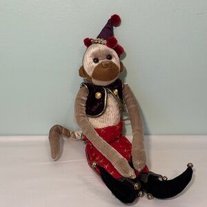 Mark Roberts Whimsical Jester Monkey Plush
